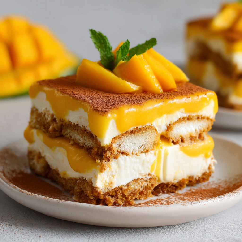 Mango Tiramisu (Eggless &#038; Dairy-Free): Creamy, Tropical &#038; Irresistibly Light