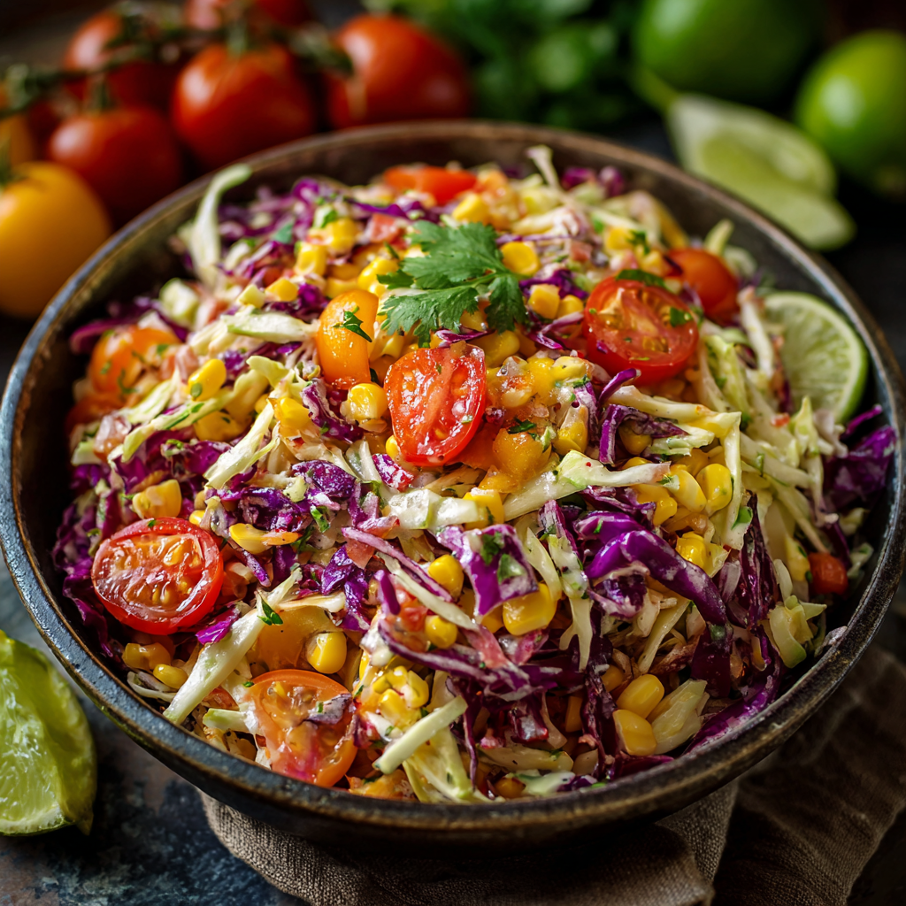 Mexican Coleslaw with Corn, Tomatoes &#038; Lime Dressing: A Fresh and Zesty Side Dish