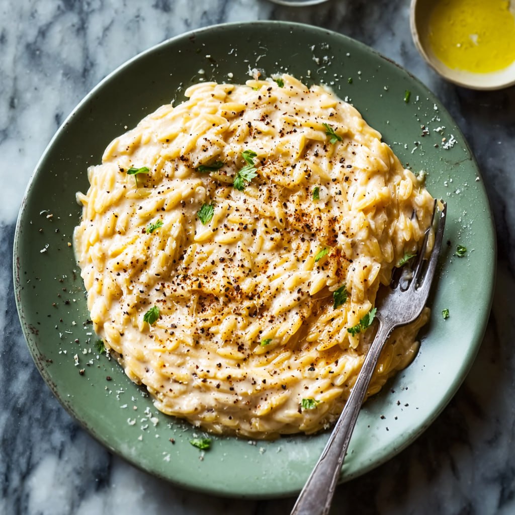 One-Pot Creamy Cacio e Pepe Orzo (20-Minute Italian Comfort)