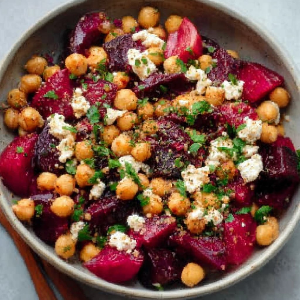 Chickpea, Beet &#038; Feta Salad (10-Minute Bright Pink Power Lunch)