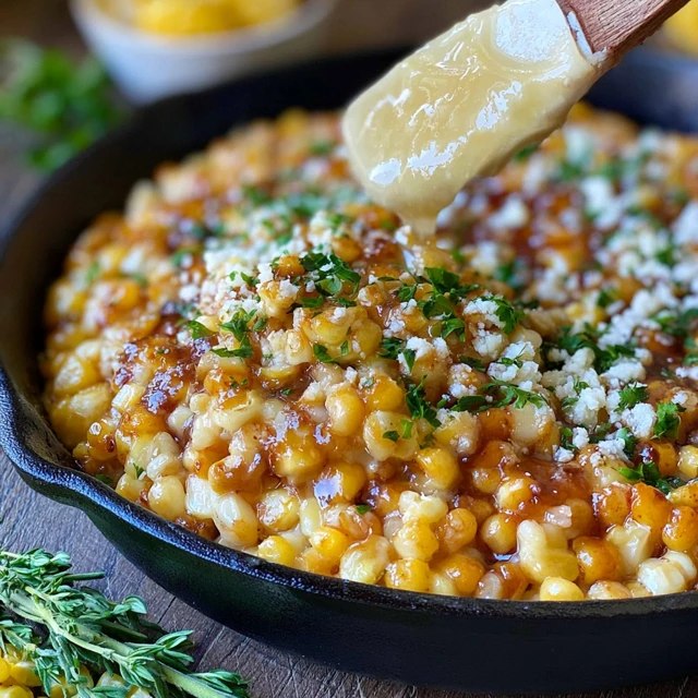 Close-up of a spoonful of creamy corn casserole showing whole corn kernels in a soft sweet custard