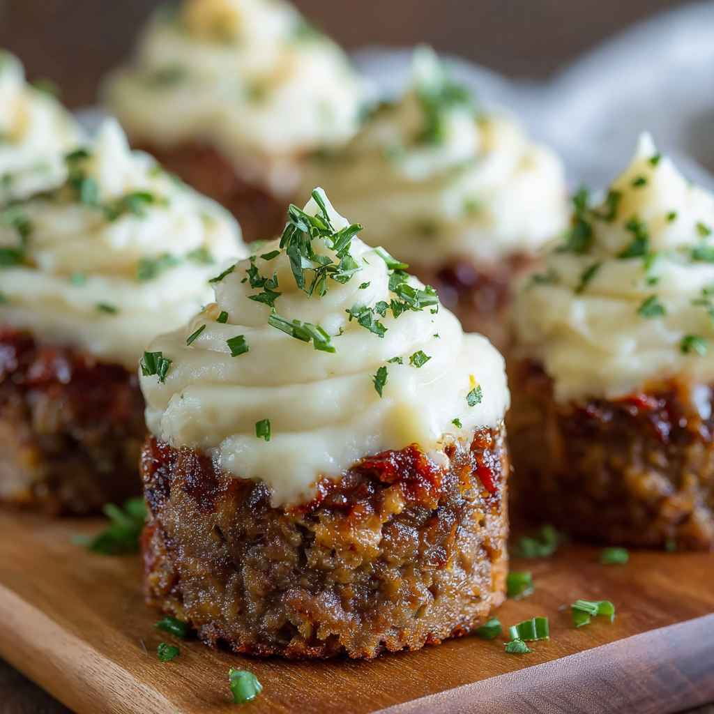 Mini Meatloaf Muffins with Mashed Potato