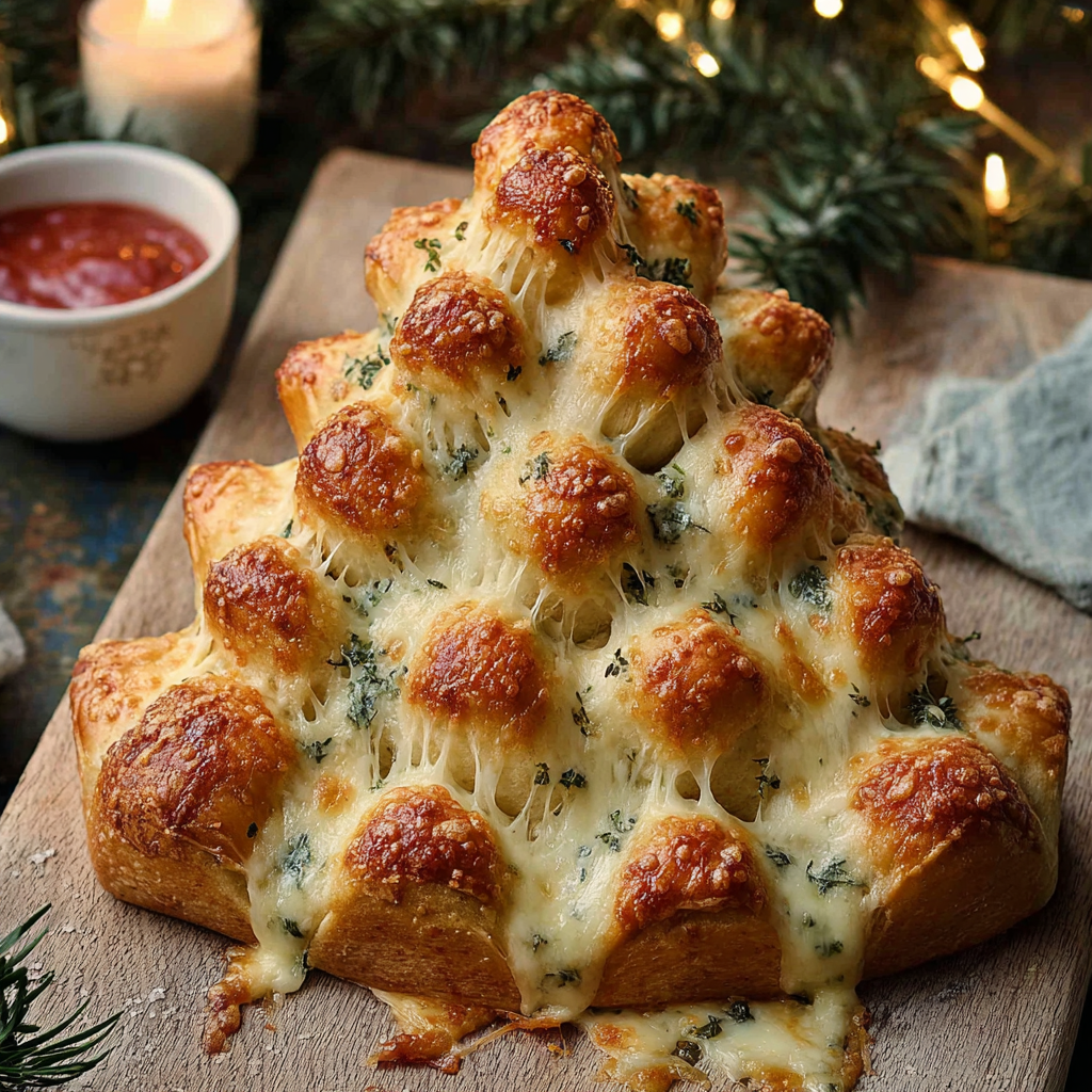 Cheesy Christmas Tree Bread