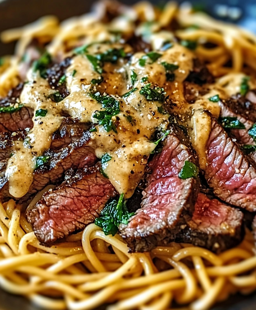 Garlic Butter Steak Lightning Noodles