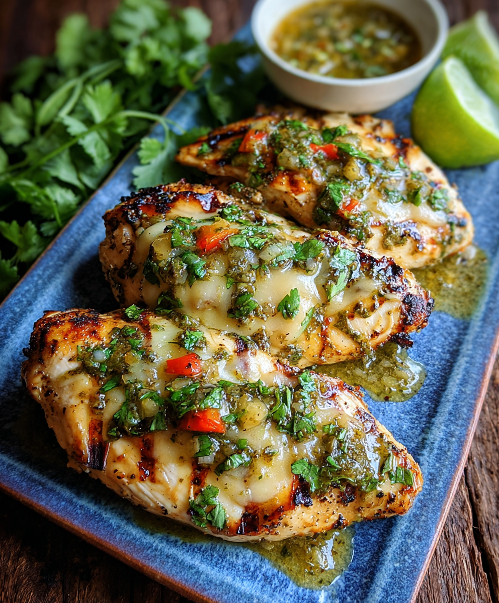 Grilled Salsa Verde Pepper Jack Chicken